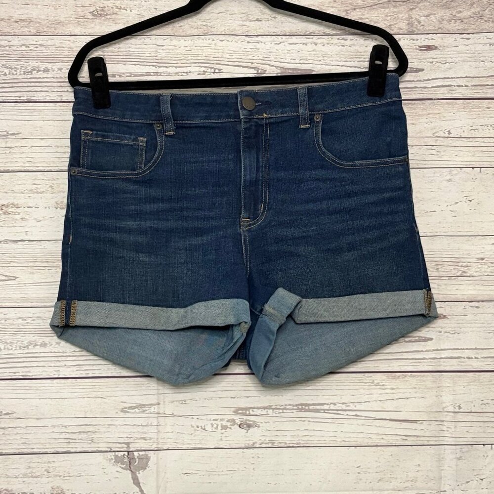 Aero‎ High Rise Midi Denim Short Size 14